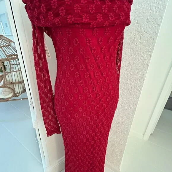 NWT Anthropologie/Bardot Adoni Ruby Red Maxi Dress - Picture 5 of 8